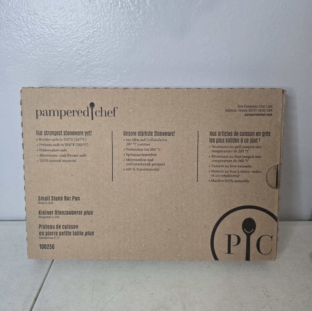 Pampered Chef Small Stone Bar Pan 100256 Toaster Oven Microwave Air Fryer NIB - Picture 5 of 5